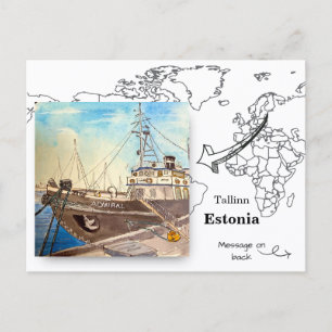Admiral Steam Ship,Tallinn, Estonia Postcard