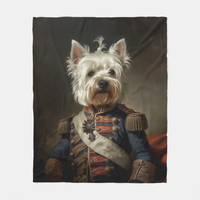 Admiral West Highland Terrier Fleece Blanket (Front)