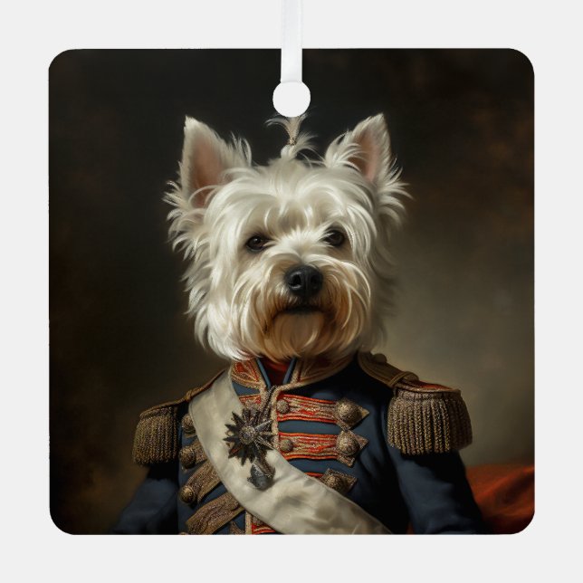 Admiral West Highland Terrier Metal Tree Decoration (Front)