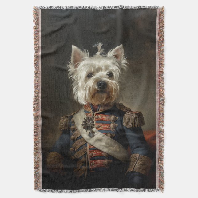 Admiral West Highland Terrier Throw Blanket (Front Vertical)