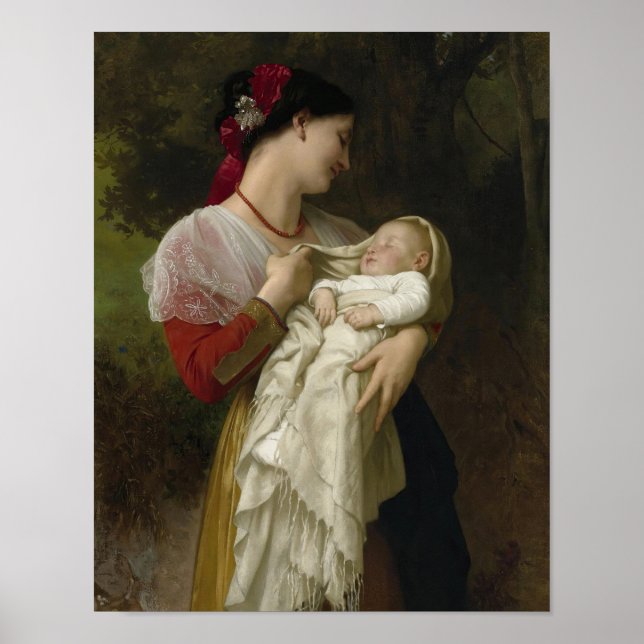Admiration Maternelle - William-Adolphe Bouguereau Poster (Front)