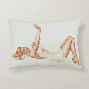 Admiration Pin-up Girl Art by Alberto Vargas Decorative Cushion