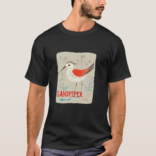 Admire the Elegance of the Sandpiper Bird for Boys T-Shirt (Front)