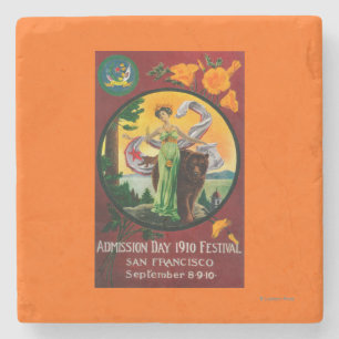 Admission Day Advertisment, State Festival Stone Coaster