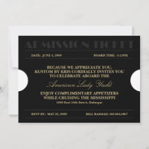 Admission Ticket 5x7 Invitations