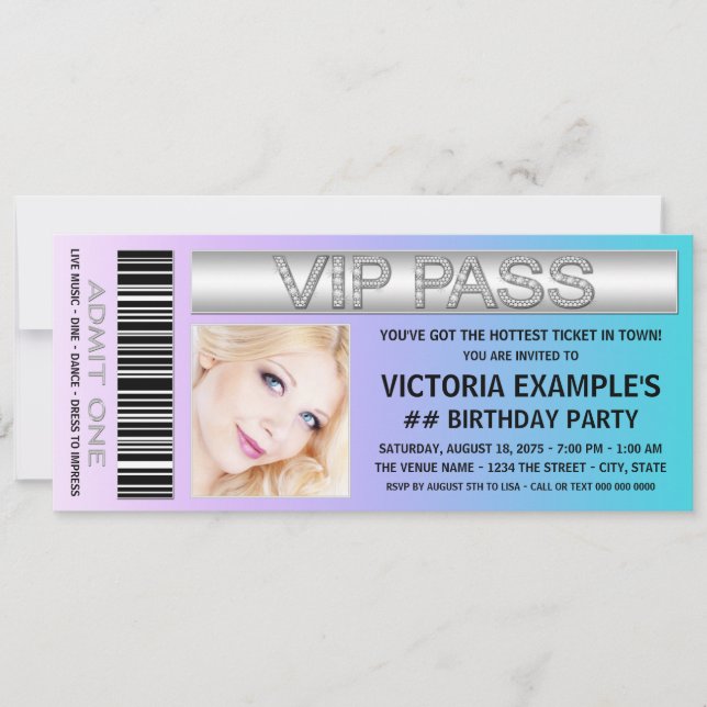 Admission Ticket Birthday Party Invitation (Front)