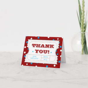 Admission Ticket Carnival Colour Thank You Card