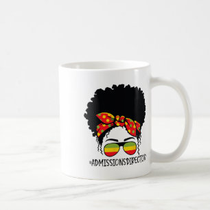 Admissions Director Messy Bun Afro Woman Black His Coffee Mug