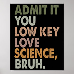 Admit It You Low Key Love Science Bruh Funny Teach Poster