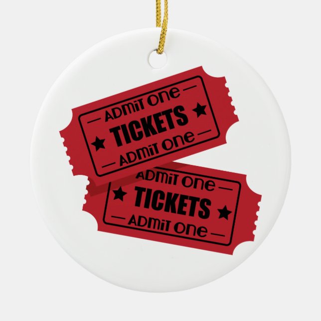 Admit One Ceramic Tree Decoration (Front)