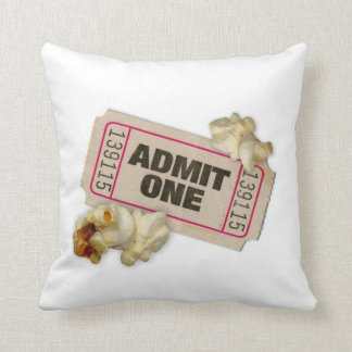 ADMIT ONE movie Ticket and Popcorn pillow