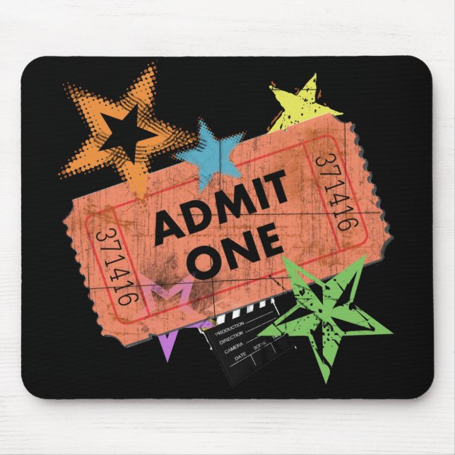ADMIT ONE MOVIE TICKET MOUSE MAT (Front)
