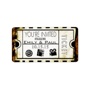 Admit One Save the Date Label