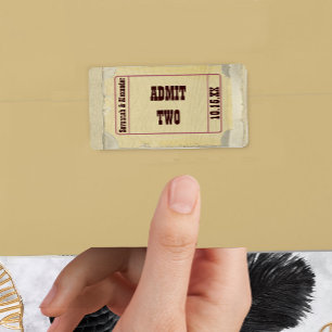 Admit One Save the Date Label