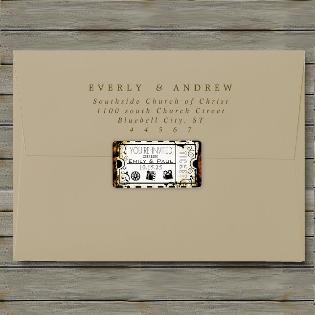 Admit One Save the Date Label (Creator Uploaded)
