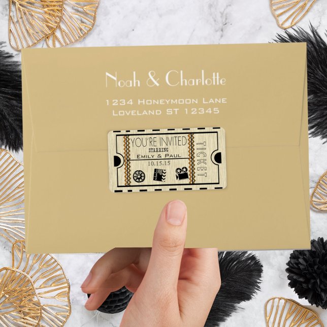 Admit One Save the Date RickRack Trim Label (Creator Uploaded)