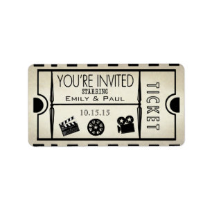 Admit One Save the Date RickRack Trim Label