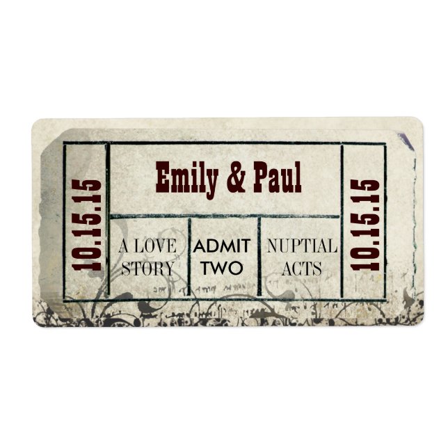 Admit TWO Save the Date TICKET (Front)