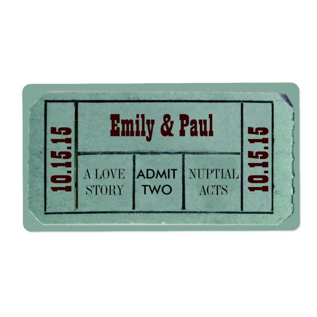 Admit TWO Save the Date TICKET (Front)