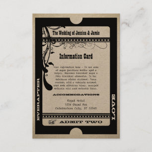 Admit Two Vintage Showbill Information Enclosure Card