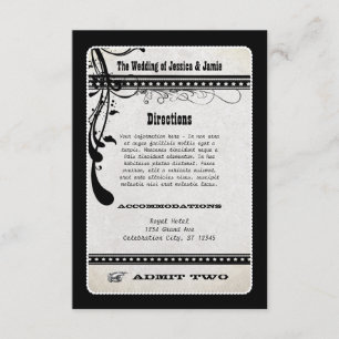 Admit Two Vintage Showbill RSVP Enclosure Card