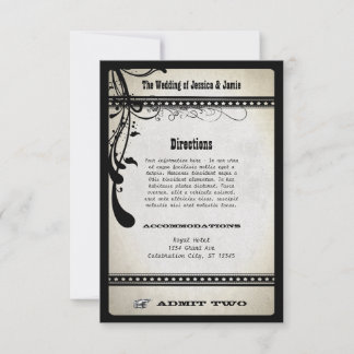 Admit Two Vintage Showbill RSVP Enclosure Card