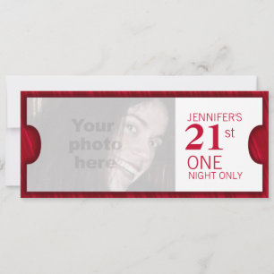 Admit two VIP 21st birthday party photo invite