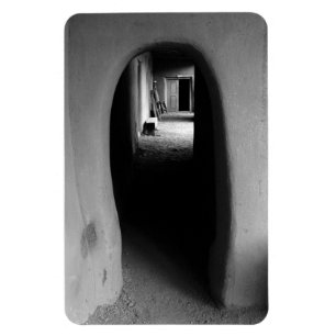 Adobe Doorway Architecture Black & White Photo Magnet