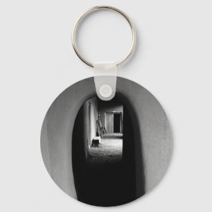 Adobe Passageway: Black & White photo Key Ring