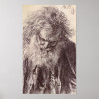 Adolph von Menzel Portrait Of An Old Man