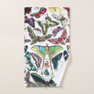 Adolphe Millot "Butterflies" 3. Bath Towel Set