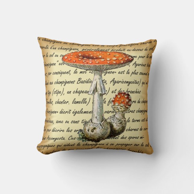 Adolphe Millot ~ Champignons-pour tous-fixed ~   Cushion (Front)
