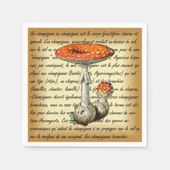 Adolphe Millot ~ Champignons-pour tous-fixed ~  Napkin (Front)