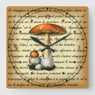 Adolphe Millot ~ Champignons-pour tous-fixed ~ Square Wall Clock