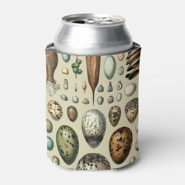Adolphe Millot Dark Academia Vintage Bird Egg Art Can Cooler (Can Front)