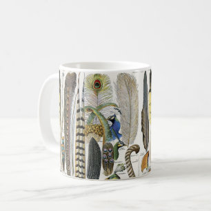 Adolphe Millot Dark Academia Vintage Bird Feather Coffee Mug