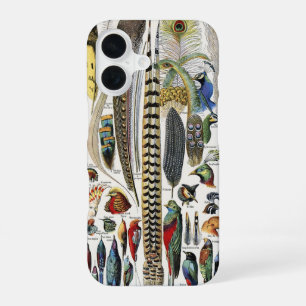 Adolphe Millot Dark Academia Vintage Bird Feather iPhone 16 Case