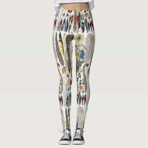 Adolphe Millot Dark Academia Vintage Bird Feather Leggings