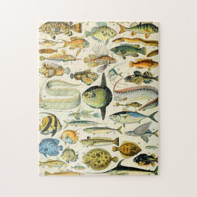 Adolphe Millot fish A Jigsaw Puzzle (Vertical)