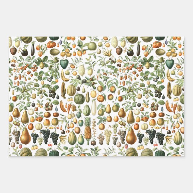 Adolphe Millot Fruit Pattern Wrapping Paper Sheet (Front)