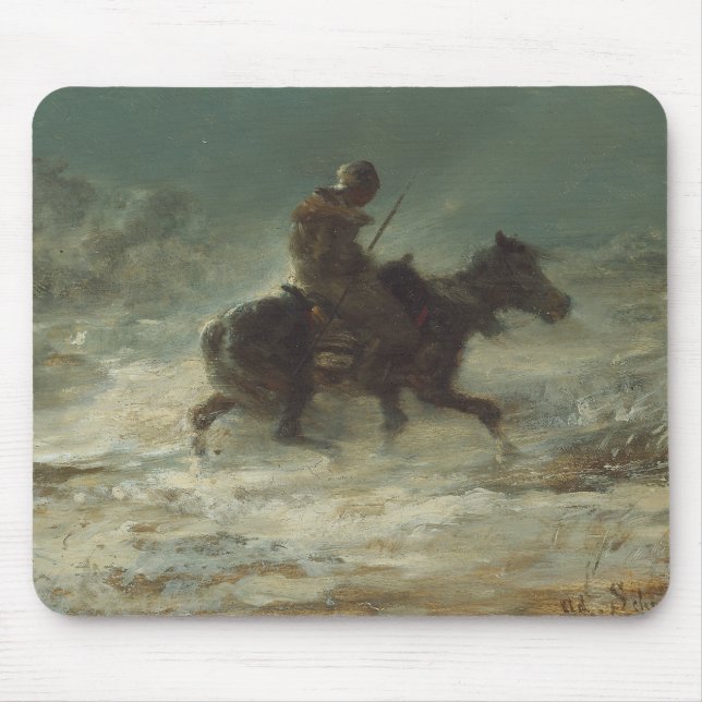 Adolphe Schreyer - Man with Lance Riding through Mouse Mat (Front)