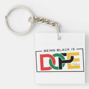 ADOM "Being Black Is Dope" V-Neck Tee Key Ring