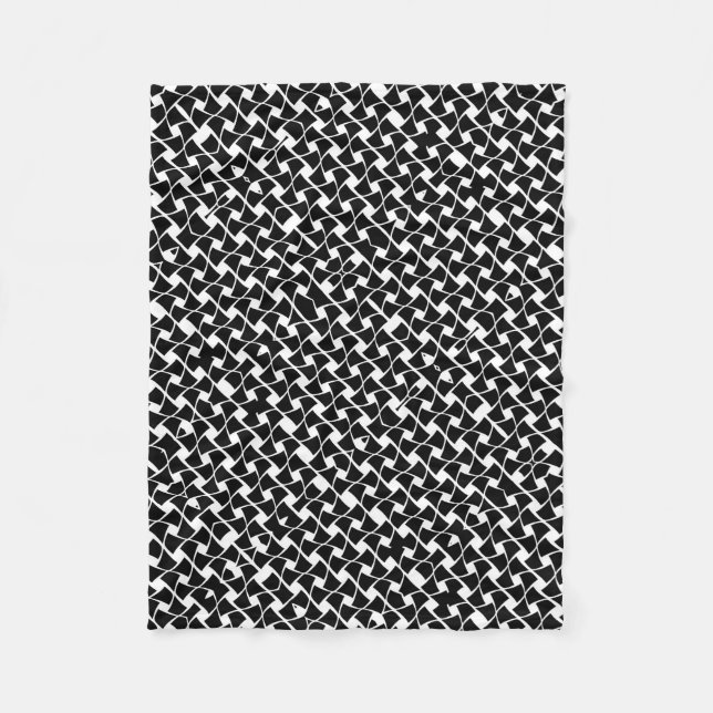ADOM Black Geometric Grid Blanket (Front)