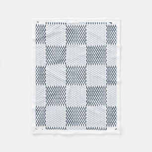 ADOM Blue Chequerboard Weave Blanket