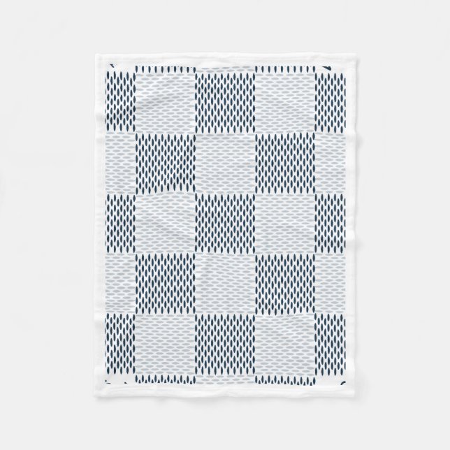 ADOM Blue Chequerboard Weave Blanket (Front)