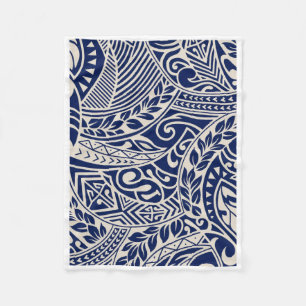 ADOM Blue Tribal Polynesian Blanket