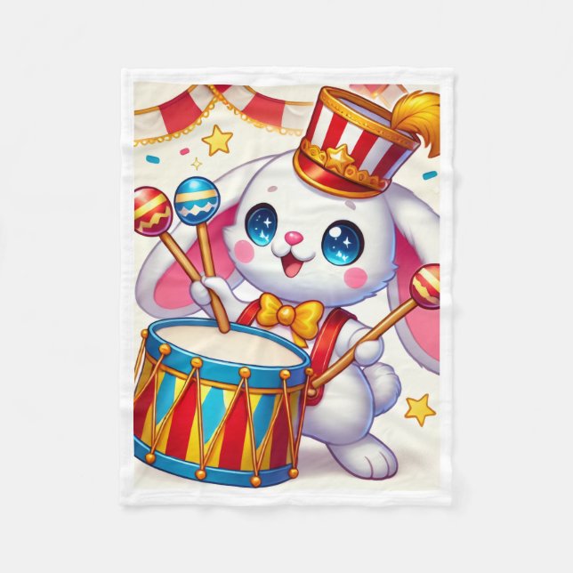 ADOM Circus Drummer Bunny Blanket (Front)