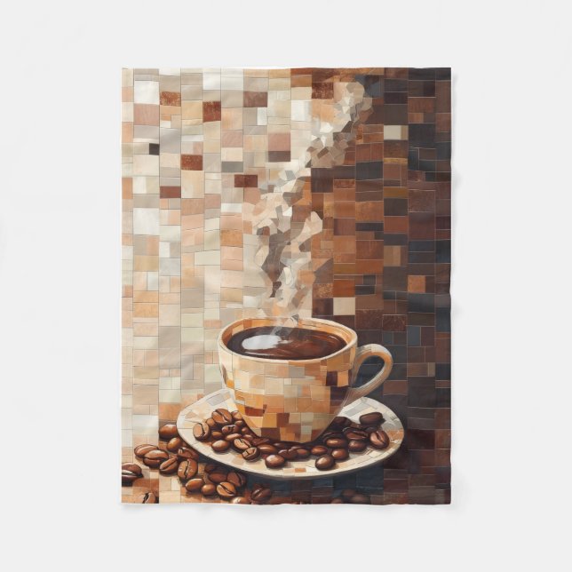 ADOM Coffee Mosaic Throw Blanket (Front)
