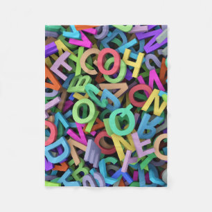 ADOM Colourful 3D Alphabet Throw Blanket