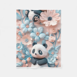 ADOM Cute Panda Floral Throw Blanket